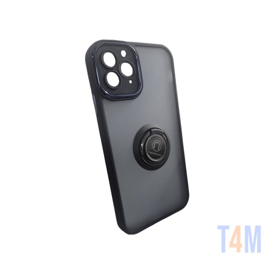 Case with Support Ring for Apple iPhone 11 Pro Smoked Black